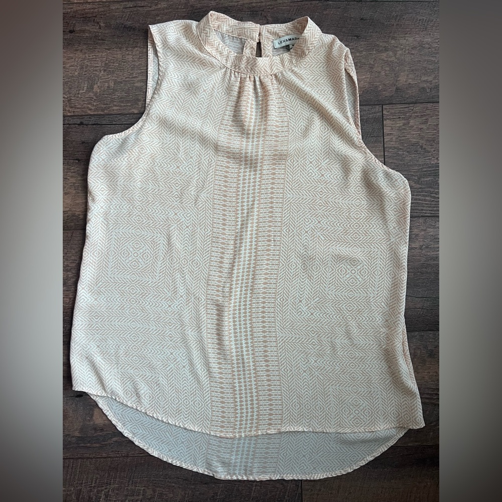 Madison Beige Patterned Sleeveless Top